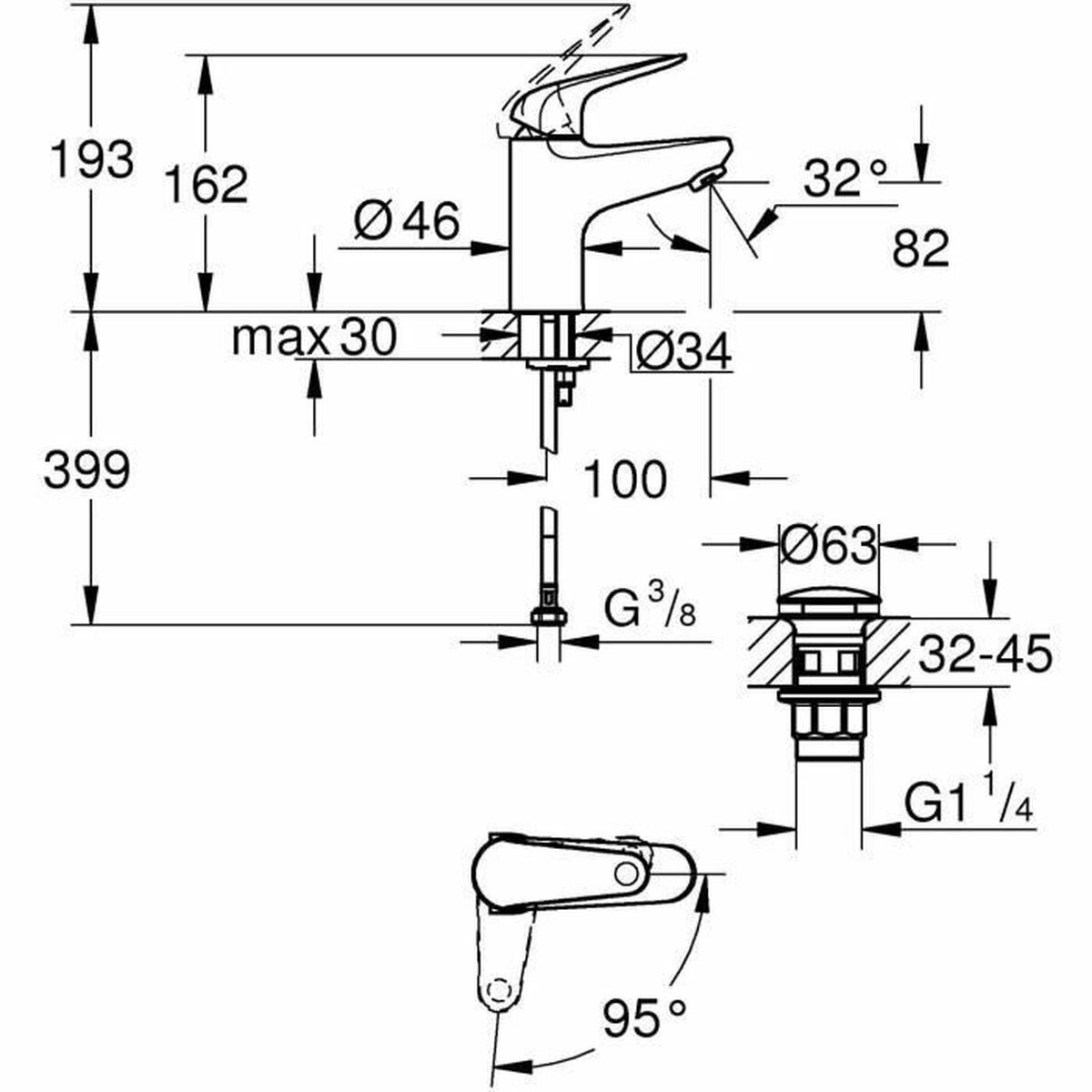 Grohe Mitigeur Grohe Métal
