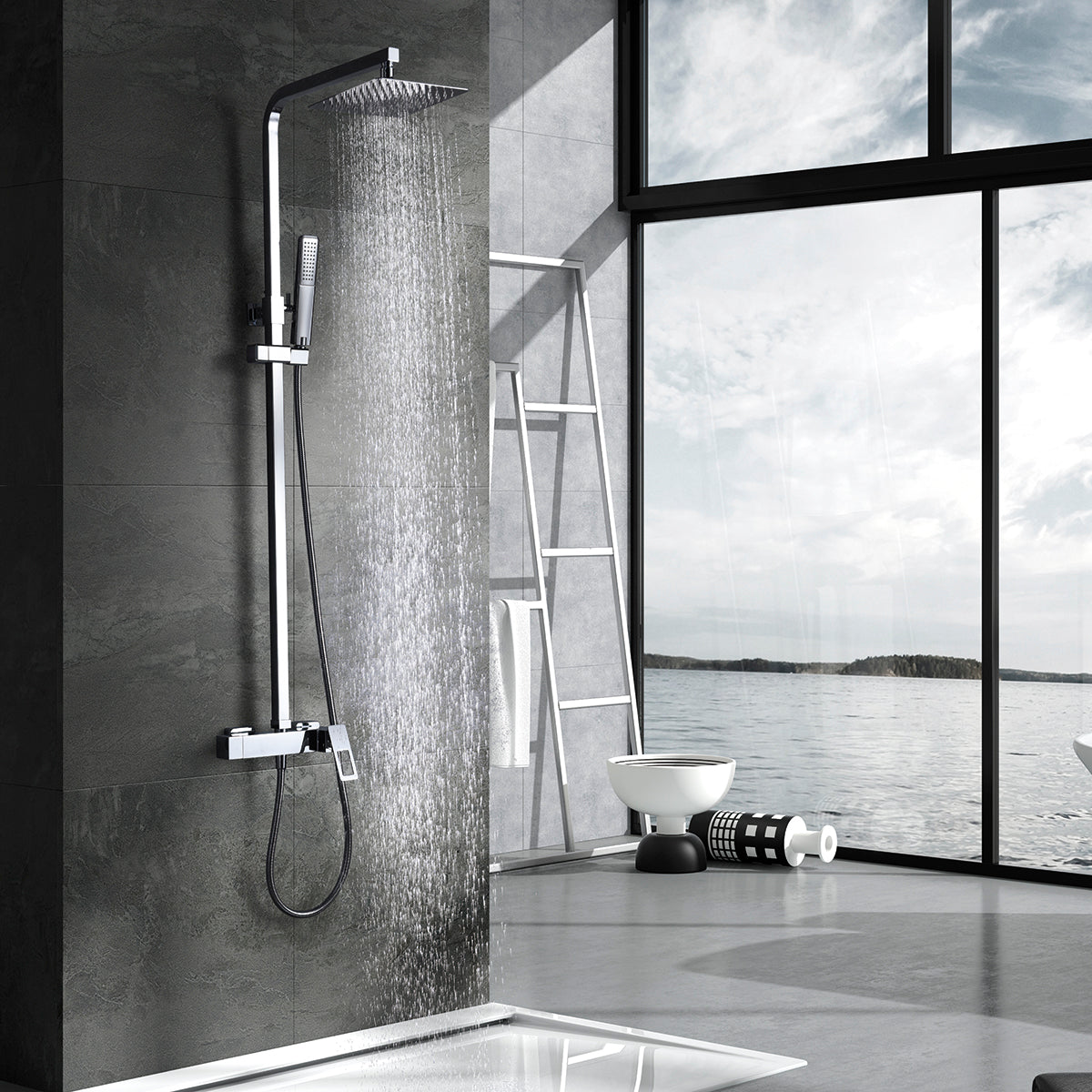Colonne de douche IMEX Suecia Chrome en ambiance