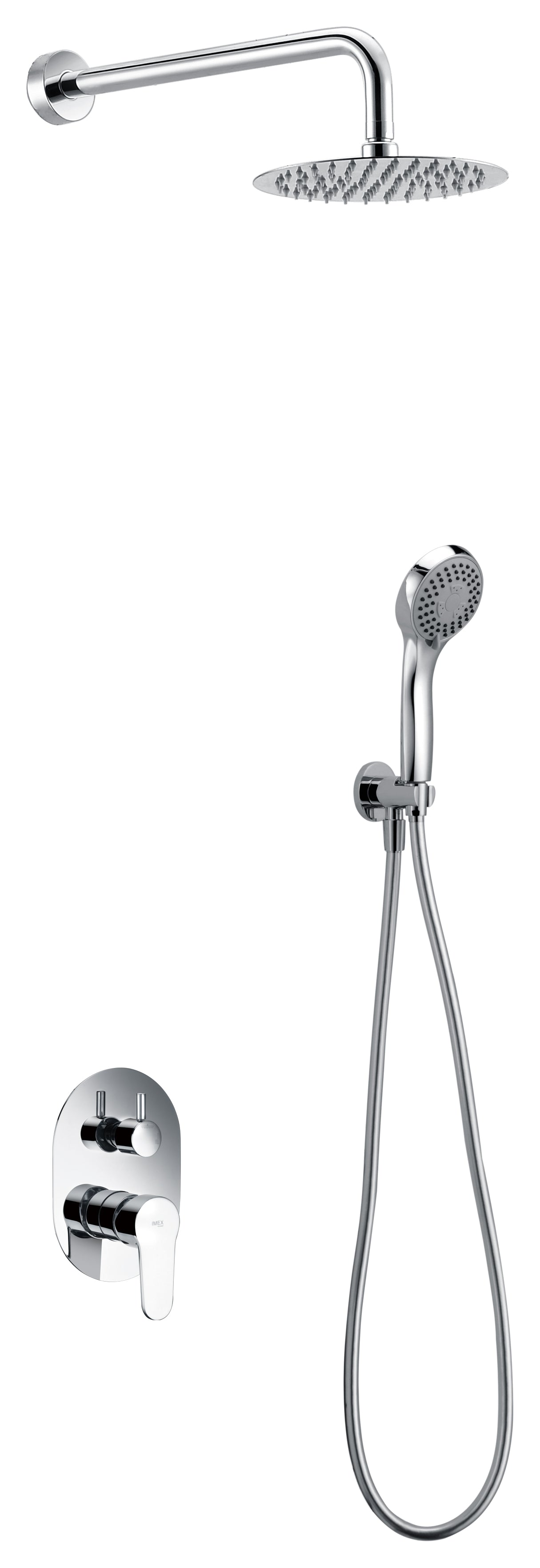 Ensemble de douche encastré IMEX Oslo chromé GPE005
