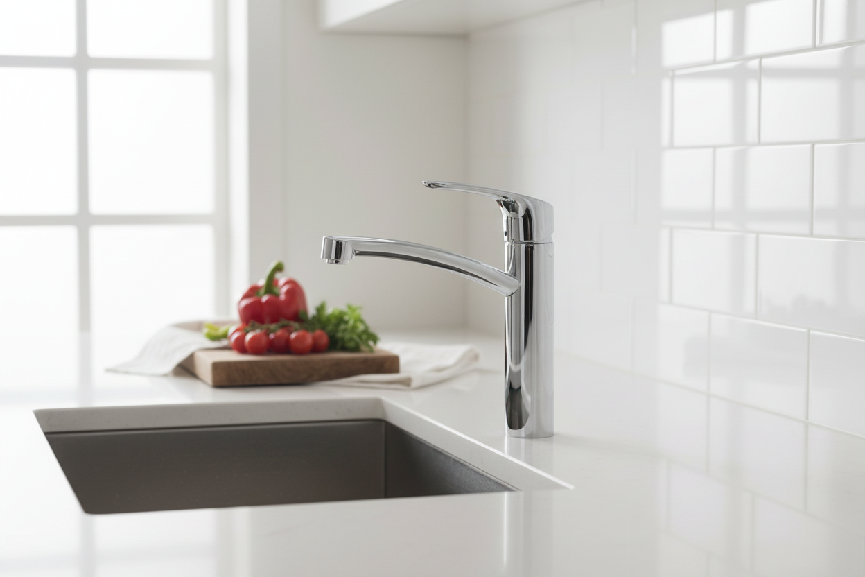 Mitigeur Hansgrohe Focus en situation dans une cuisine moderne