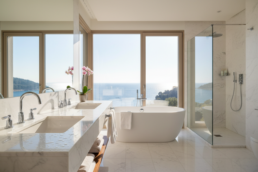 Salle de bain premium avec robinetterie Grohe sur la Côte d'Azur