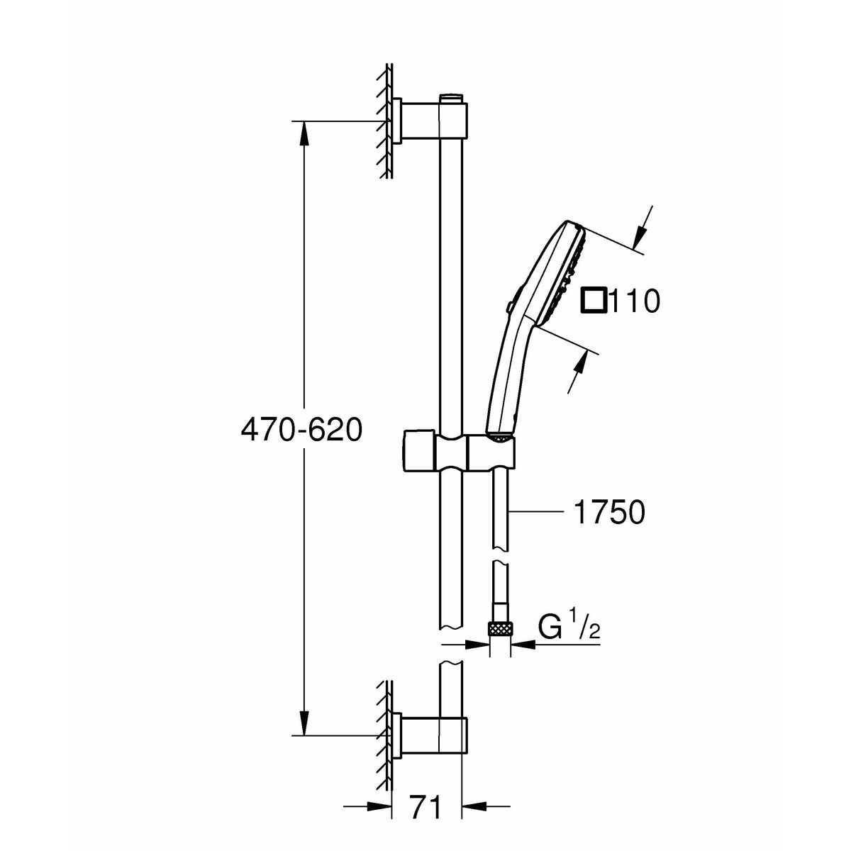 Grohe Colonne De Douche Grohe Vitalio Comfort 110 26398001 Métal