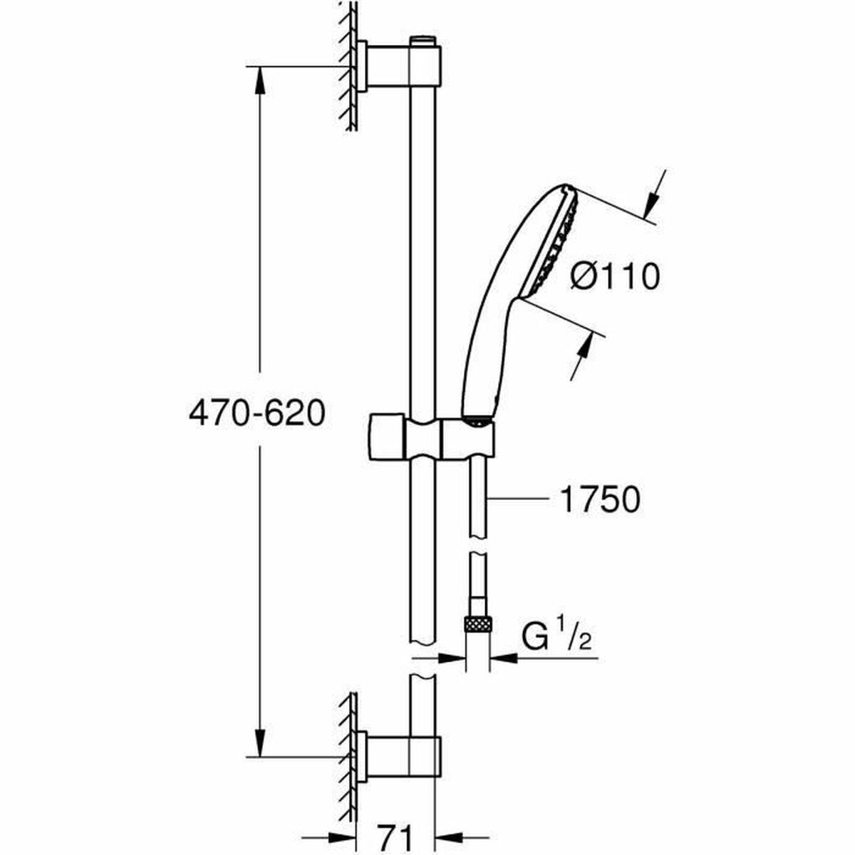 Grohe Colonne De Douche Grohe Vitalio Start 110 Chrome Plastique