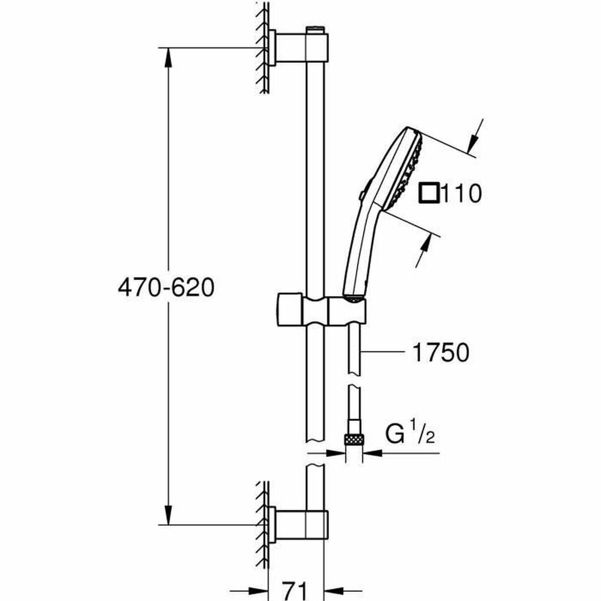 Grohe Colonne De Douche Grohe Vitalio Comfort 110 Métal
