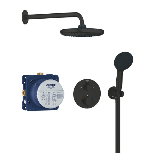 Pack douche encastrée Grohe Precision Thermostatique avec Vitalio Start 250 – Noir