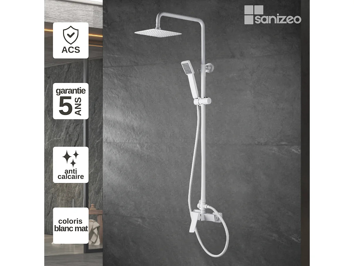 Colonne de douche IMEX Art Blanc mat