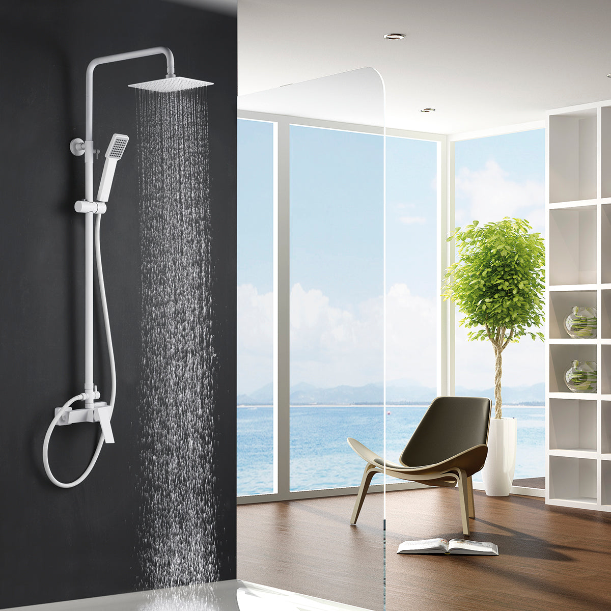 Colonne de douche IMEX Art Blanc mat en ambiance