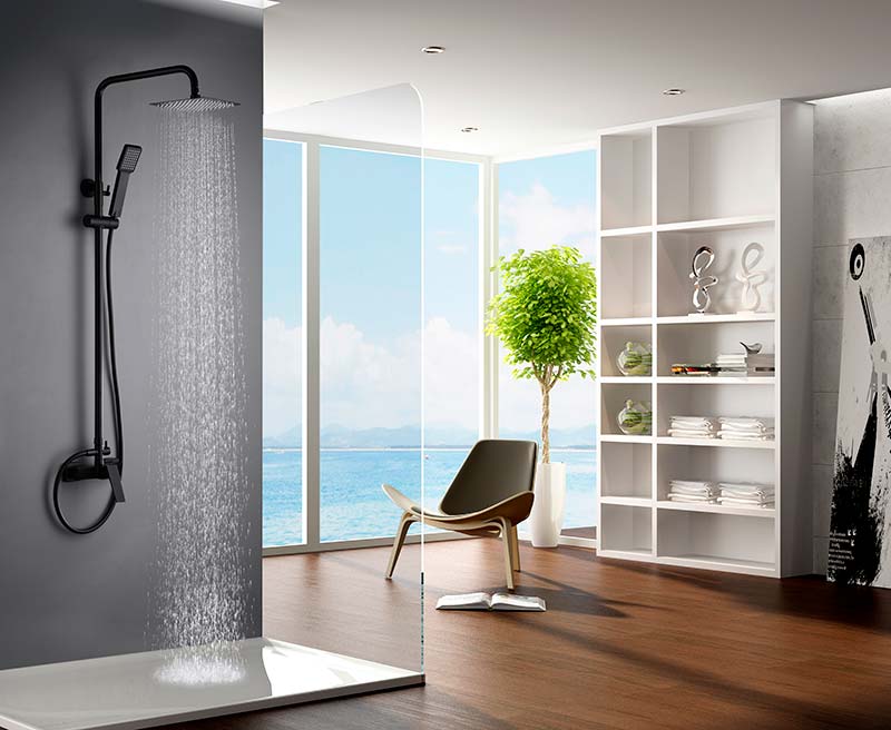 Colonne de douche IMEX Art Noir mat en ambiance