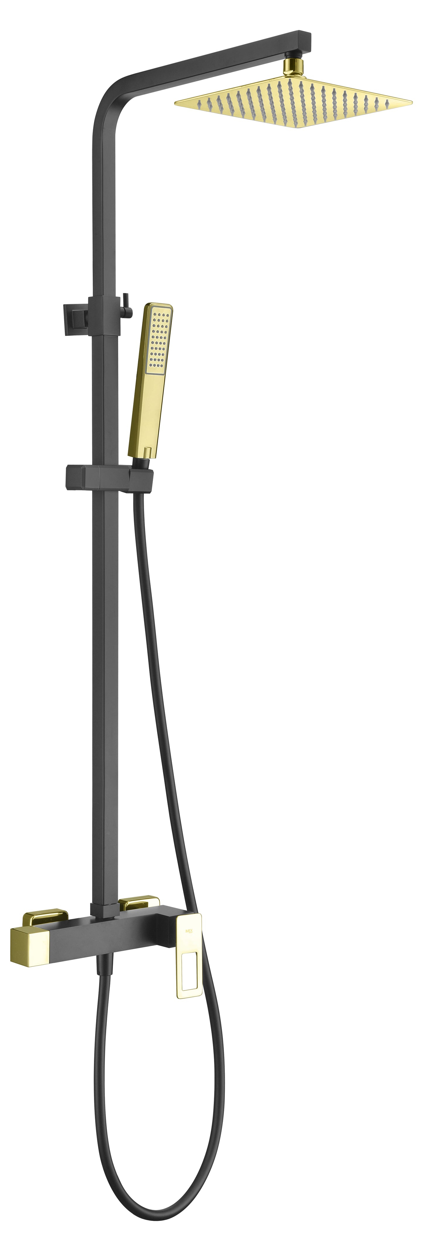 Colonne de douche IMEX Suecia Noir et or brillant