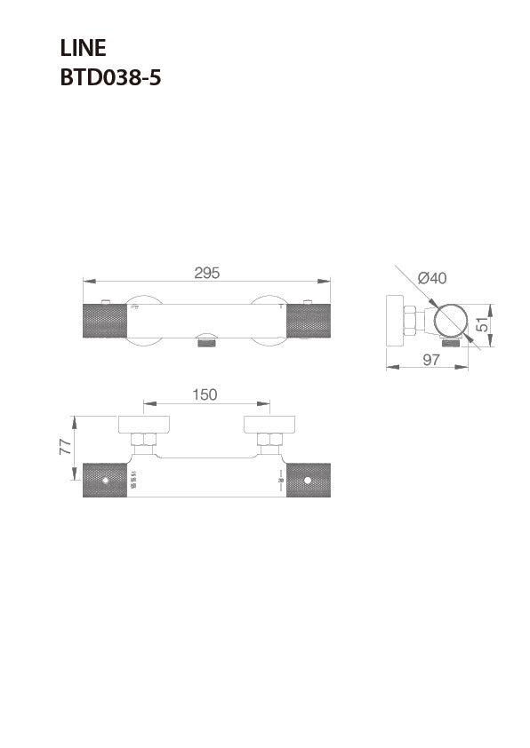 Fiche visuelle kit douche thermostatique IMEX Line