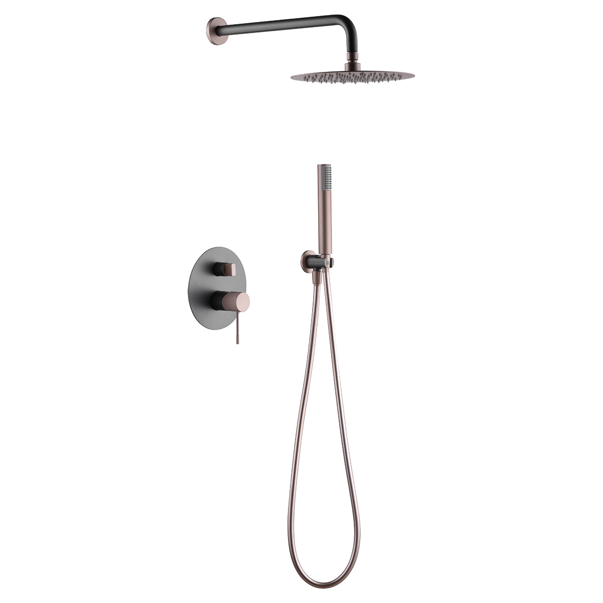 Ensemble de douche encastré IMEX Line finition gris mat et champagne - GPD038/GC