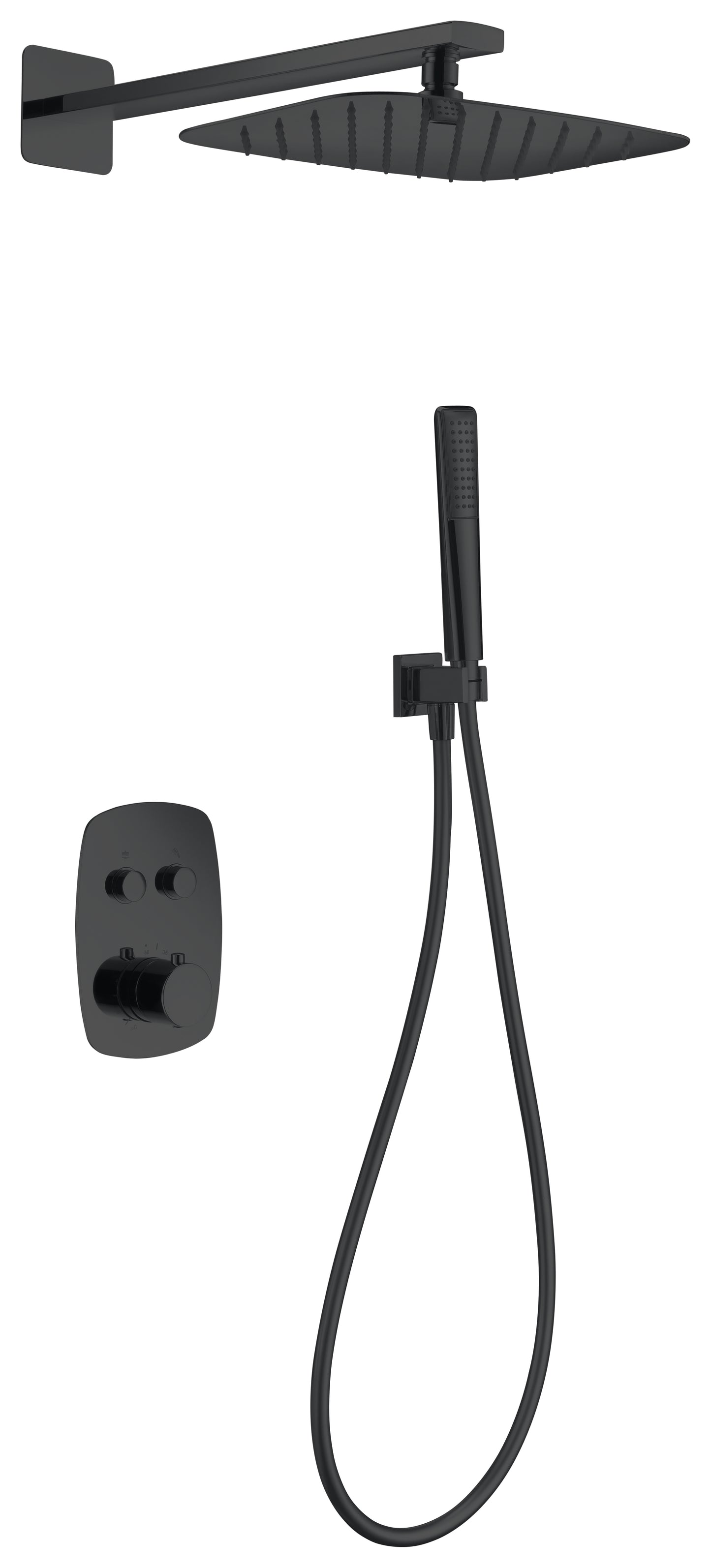 Ensemble de douche encastré IMEX Hidra finition noir mat - GPH035/NG