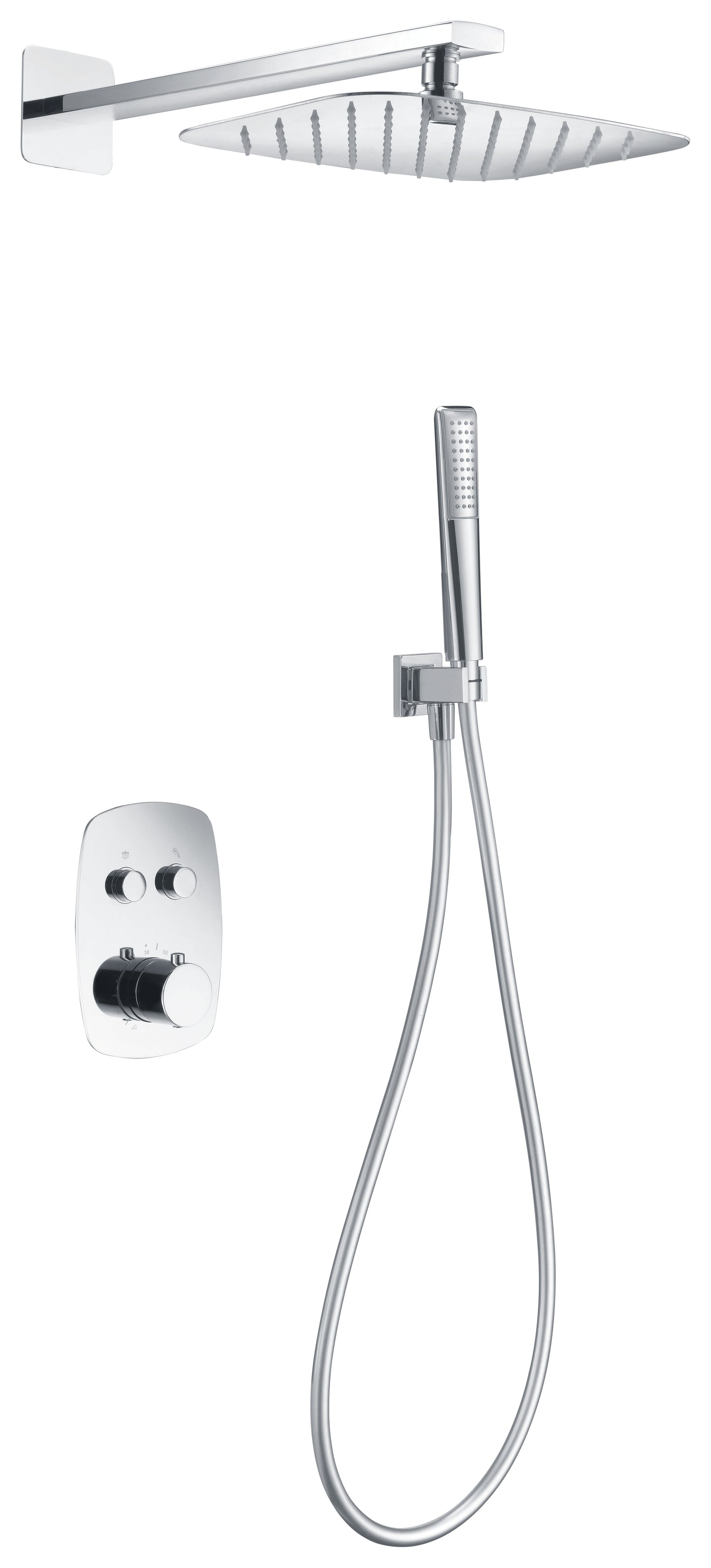 Ensemble de douche encastré IMEX Hidra finition chrome - GPH035