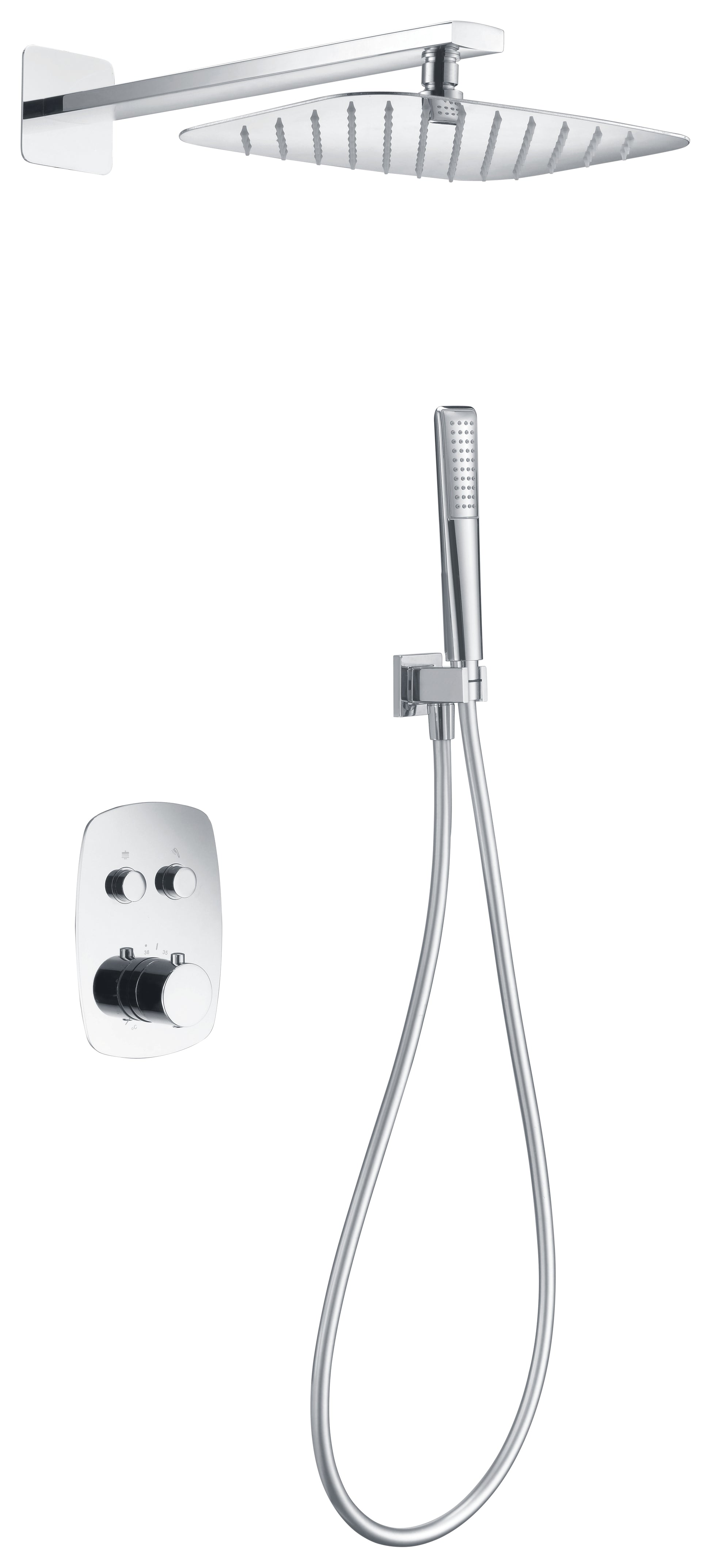 Ensemble de douche encastré IMEX Hidra finition chrome - GPH035