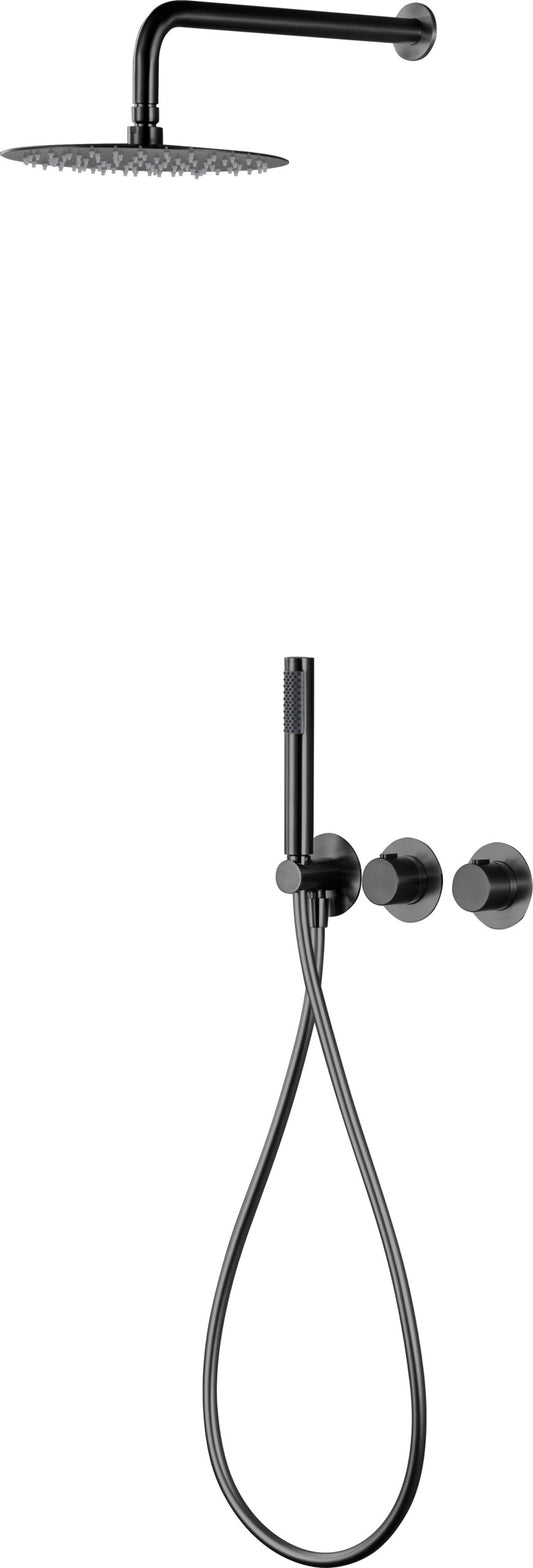 Ensemble de douche encastré thermostatique IMEX Assen Black Gun Metal GTA052/BGM