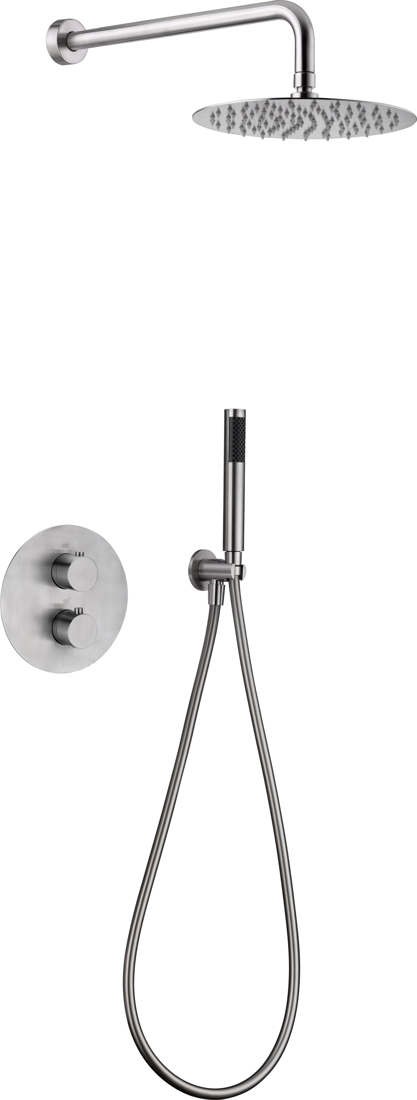 Ensemble de douche encastré thermostatique IMEX Moscú inox 316 GTK034