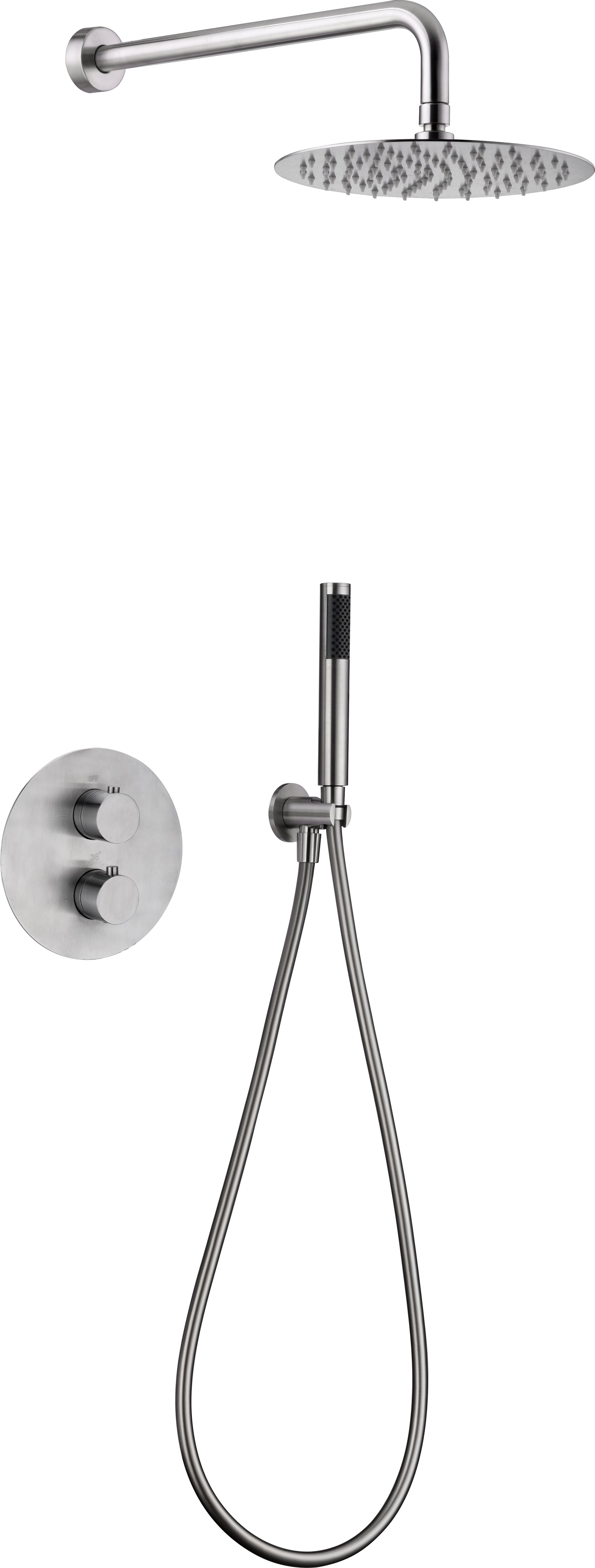Ensemble de douche encastré thermostatique IMEX Moscú inox 316 GTK034
