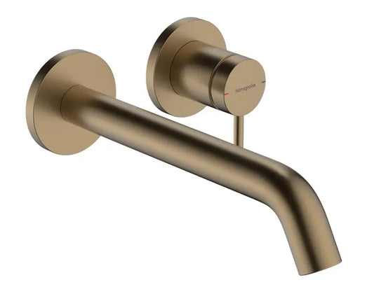 Mitigeur lavabo encastré mural Hansgrohe Tecturis S bronze brossé 73351140