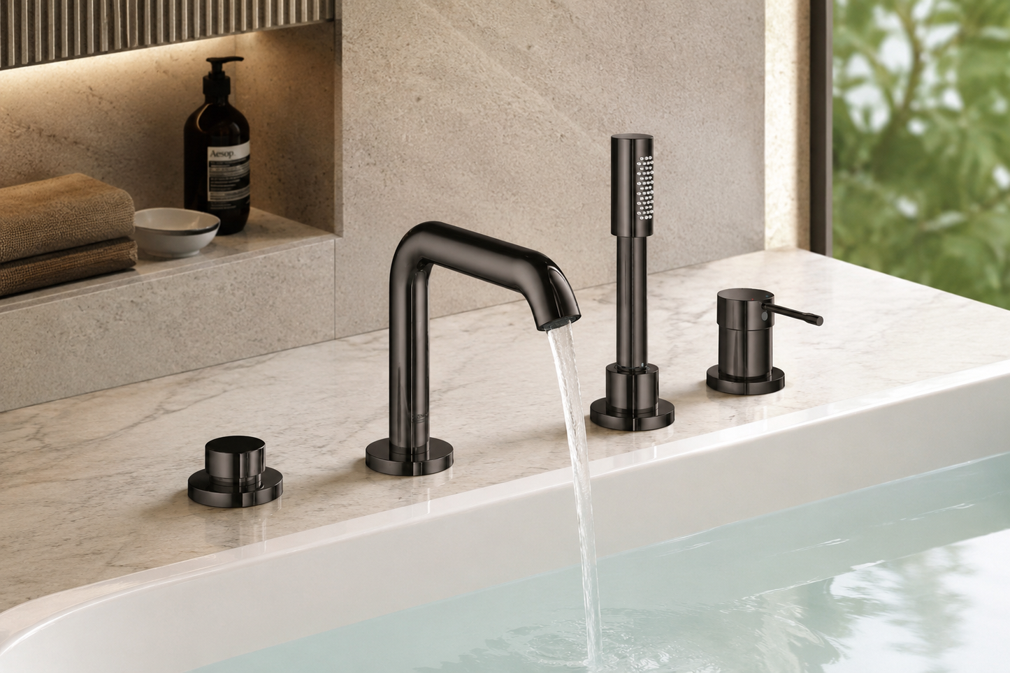 GROHE Essence Façade Combiné Monocommande 4 Trous – Warm Sunset Brossé