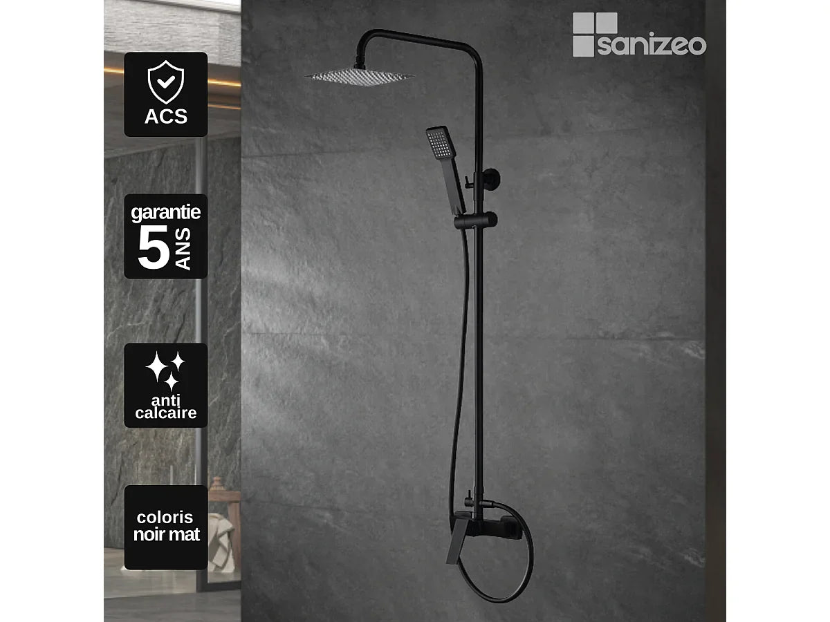Colonne de douche IMEX Art Noir mat