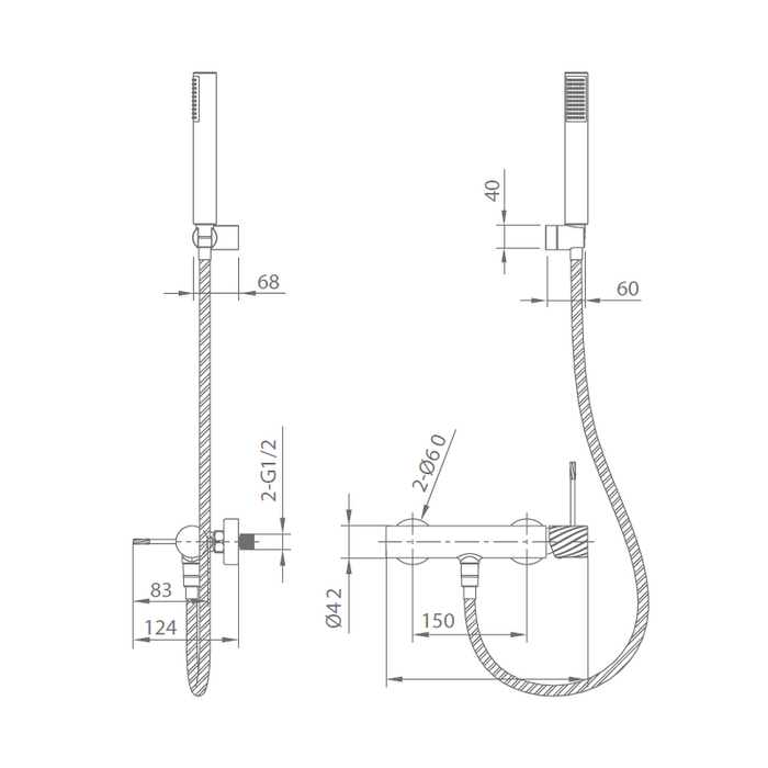 Kit douche IMEX Bless Chrome détail