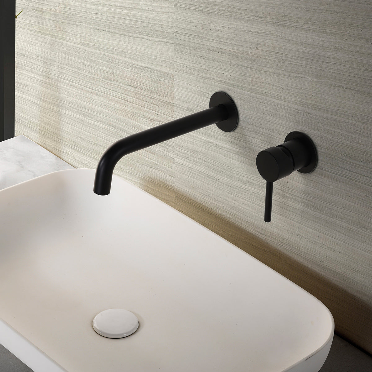 Mitigeur lavabo encastré IMEX Etna Noir mat