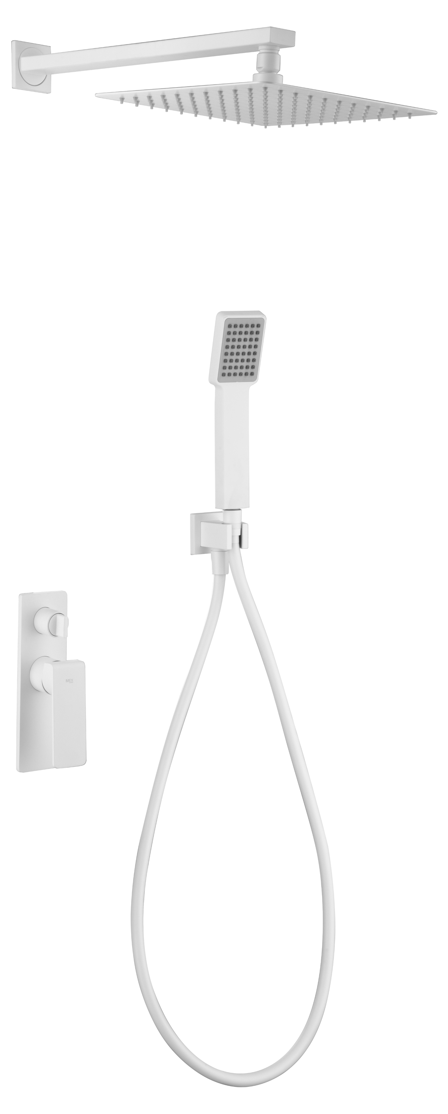 Ensemble de douche encastré IMEX Fiyi blanc mat GPF016/BL