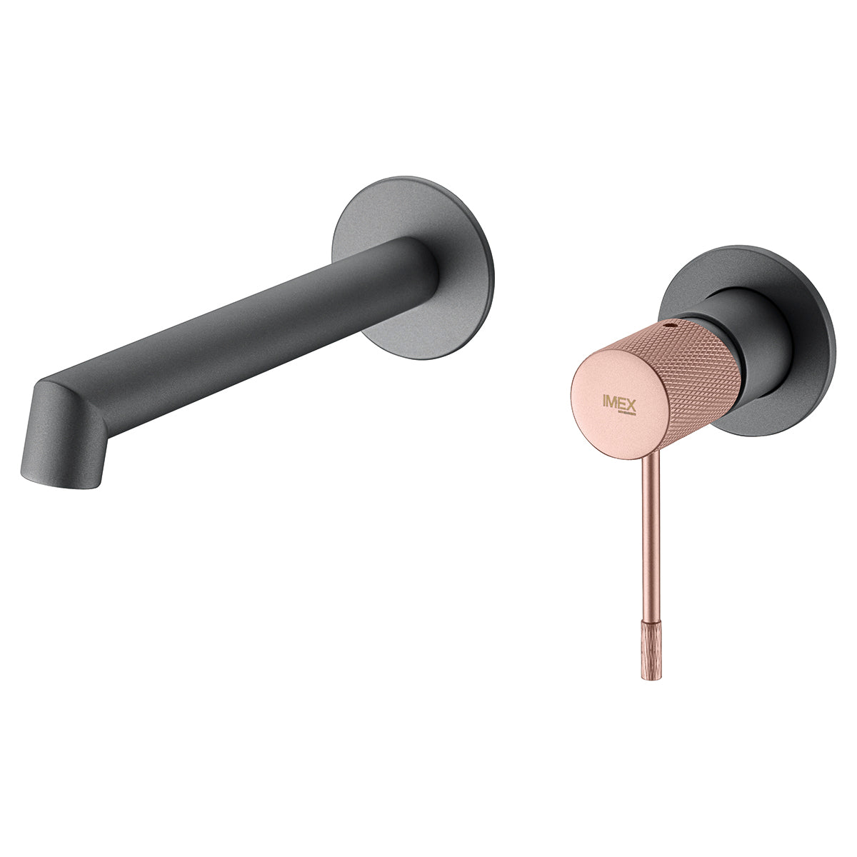 Mitigeur lavabo encastré IMEX Line Gris mat Champagne