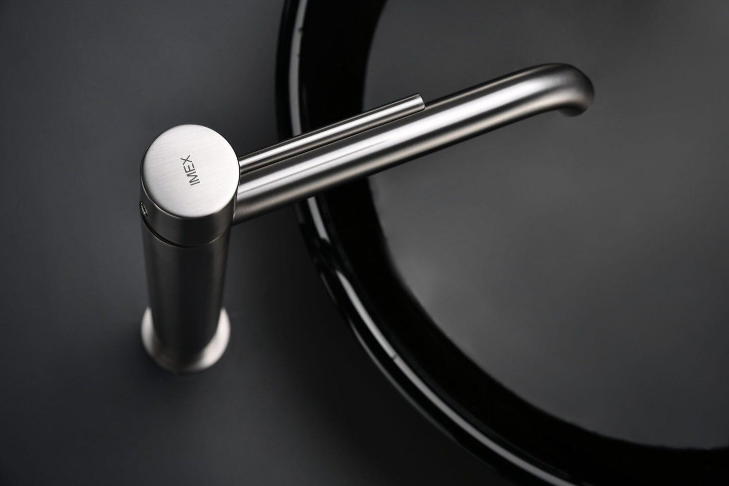 Photo détail mitigeur lavabo haut IMEX Monza Nickel brossé