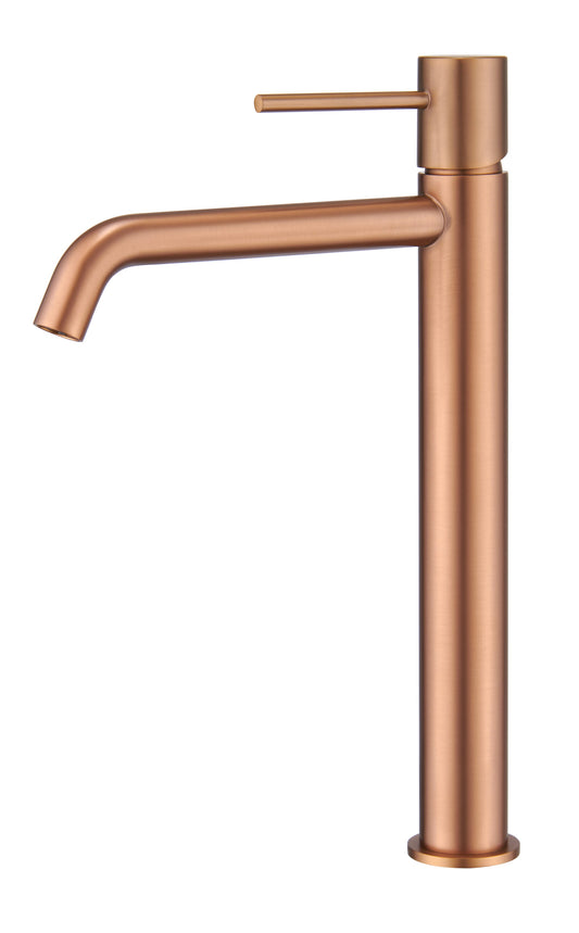 Mitigeur lavabo haut IMEX Monza Or rose brossé