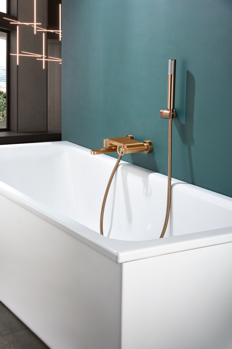 Photo ambiance mitigeur bain-douche IMEX Olimpo Or rose brossé