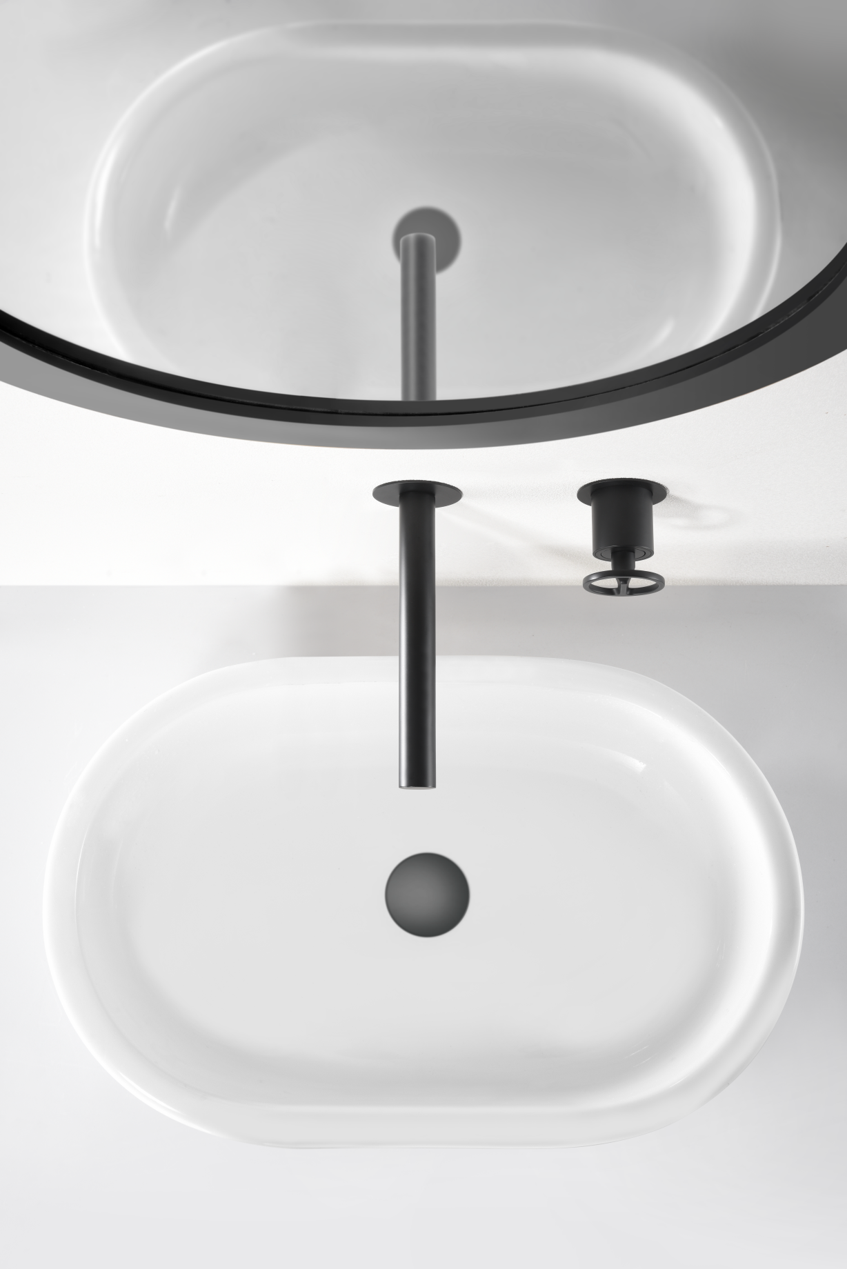 Photo ambiance mitigeur lavabo encastré IMEX Olimpo Noir mat