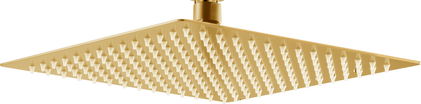 Pommeau carré IMEX 20 x 20 cm Or brossé
