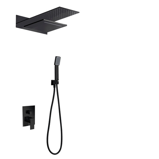 Ensemble de douche encastré thermostatique IMEX Rodas noir mat