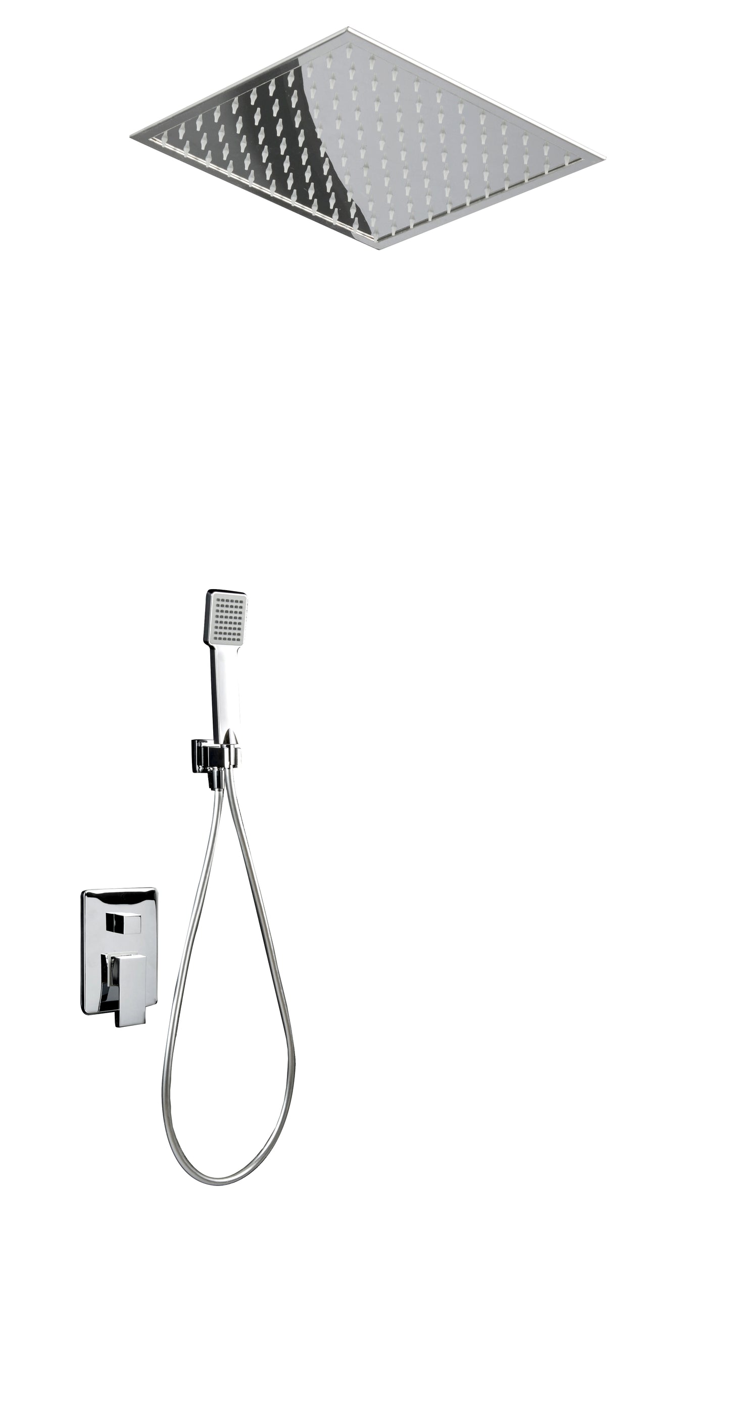 Ensemble de douche encastré IMEX Volga chromé avec pré-cadre GET015
