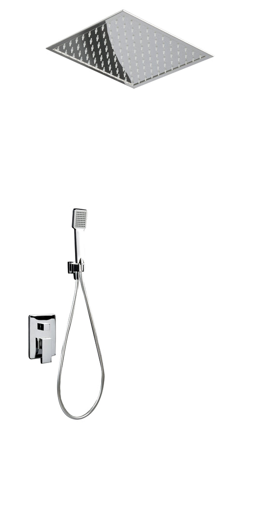 Ensemble de douche encastré IMEX Volga chromé avec pré-cadre GET015