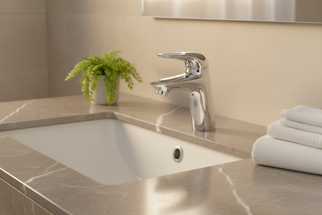 Mitigeur GROHE - mise en situation salle de bain