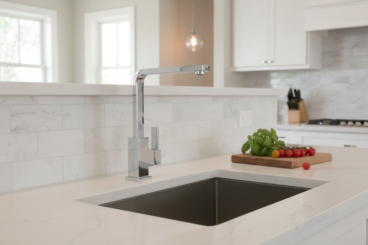 Mitigeur Grohe Sail Cube dans cuisine moderne