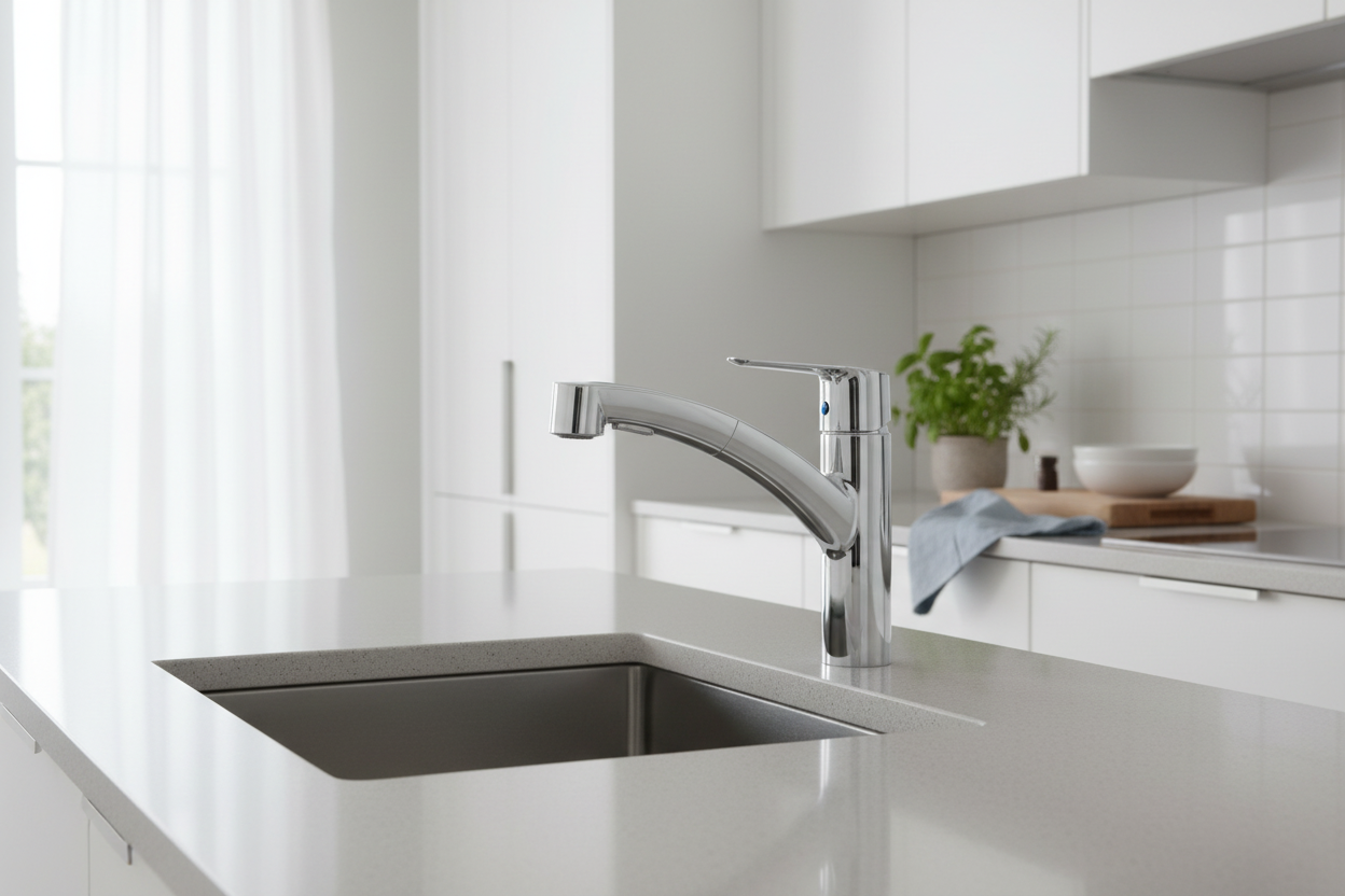 Mitigeur Grohe Start en situation dans une cuisine moderne