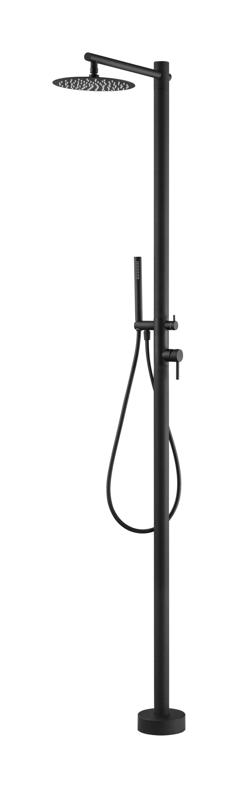 Douche extérieure Poolimex Kansas noir mat en acier inoxydable 316